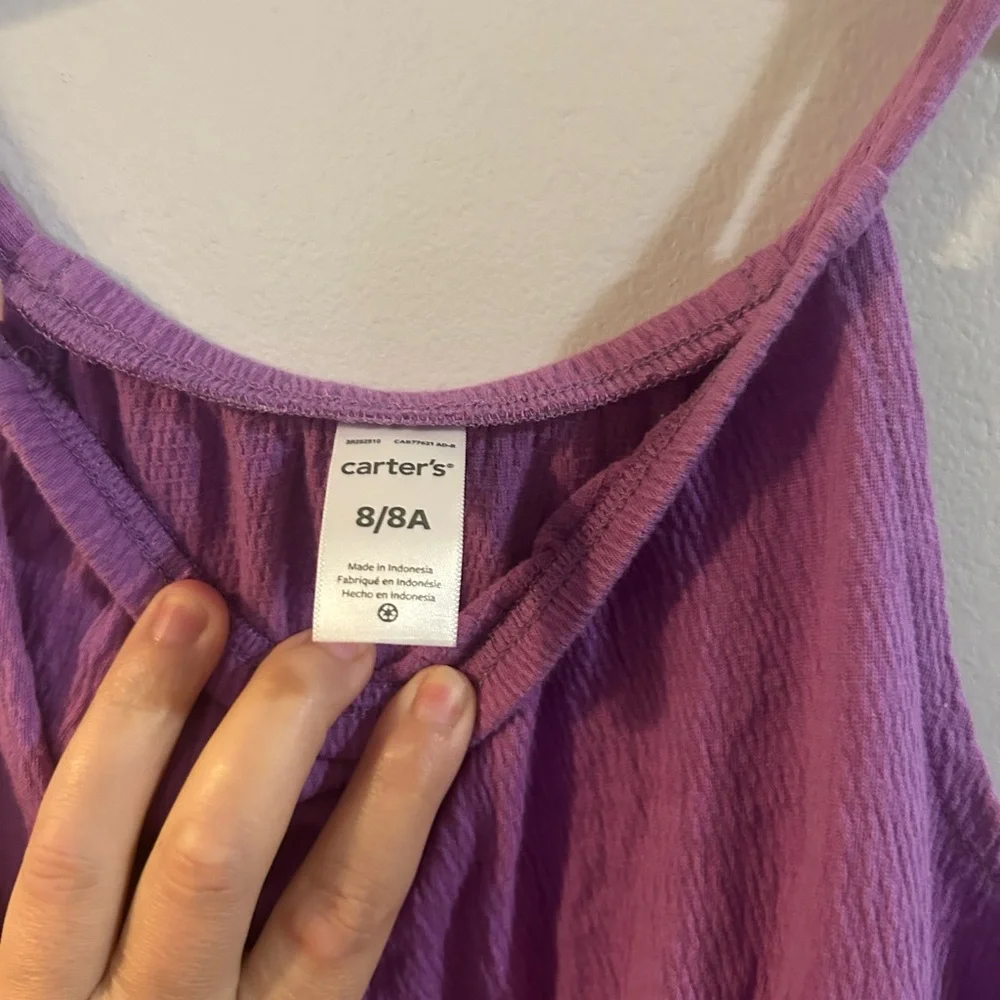 Carter's Girls Size 8 Vibrant Purple sleeveless Dress